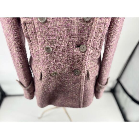 COACH SIGNATURE Pink Boucle Wool Mohair Coat Women’s Size 10 - Picture 6 of 15